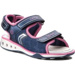Sandały GEOX - J S.Jocker J8292C 014AJ C4268 S Navy/Fuchsia. Niebieskie sandały dziewczęce Geox, ze skóry ekologicznej, bez zapięcia. W wyprzedaży za 169,00 zł.
