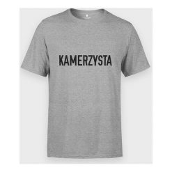 Koszulka męska Kamerzysta. Koszulki męskie MegaKoszulki, m, bez wzorów, z bawełny, z podwójnym kołnierzykiem, bez rękawów. Za 54,90 zł.