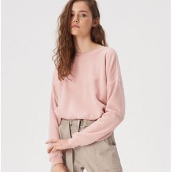 Bluza ze ściągaczem - Różowy. Różowe bluzy damskie Sinsay, s, bez wzorów, bez rękawów, bez kaptura. Za 39,99 zł.