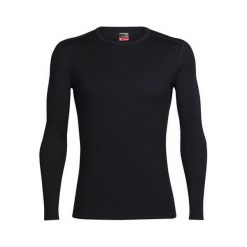 Icebreaker Mens Tech Top LS Crewe, I001 TWISTER HTHR / GLACIER / JET HTHR | Z. Swetry męskie Icebreaker, m, bez wzorów, bez kołnierzyka, bez kaptura. W wyprzedaży za 376,91 zł.
