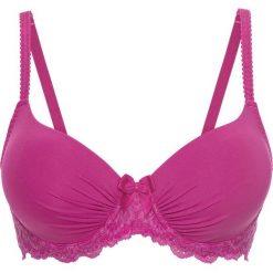 Biustonosz usztywniany Pink Collection bonprix fuksja. Różowe biustonosze bonprix, bez wzorów. Za 54,99 zł.