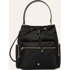 Lauren Ralph Lauren - Torebka. Czarne torby damskie na zakupy Lauren Ralph Lauren, w paski, ze skóry, na ramię, bez dodatków. Za 979,90 zł.