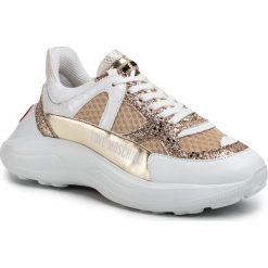 Sneakersy LOVE MOSCHINO - JA15306G1AIQ710A Bei/Plat/Bia. Żółte półbuty damskie Love Moschino, ze skóry ekologicznej. Za 949,00 zł.