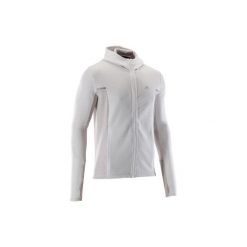 Kurtka do biegania męska RUN WARM+ beżowa. Brązowe kurtki sportowe męskie KALENJI, xl, bez wzorów, z elastanu, bez kaptura, do biegania. Za 119,99 zł.