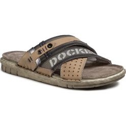Klapki DOCKERS - 44SB001-187200 Grey. Szare klapki męskie DOCKERS, bez wzorów, ze skóry. Za 209,00 zł.