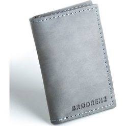 Skórzany cienki portfel slim wallet BRODRENE SW03 szary - Szary. Szare portfele męskie Brødrene, bez wzorów, ze skóry. Za 79,99 zł.