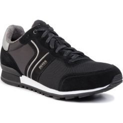 Sneakersy BOSS - Parkour 50408084 10214574 01 Black 001. Czarne sneakersy męskie Boss, na co dzień, bez wzorów, z zamszu, bez zapięcia. W wyprzedaży za 429,00 zł.