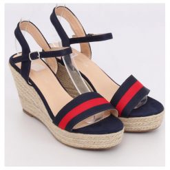 Espadryle na koturnie granatowe CATANIA. Koturny damskie FunKee.pl, bez obcasa, na platformie, bez zapięcia. Za 81,89 zł.
