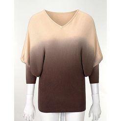 Swetry damskie: Sweter dzianinowy bonprix brązowy