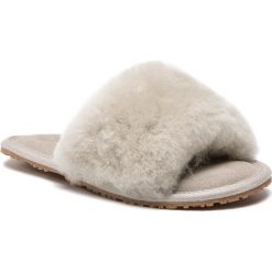 Kapcie MOU - Slideslipsue Sand. Brązowe klapki damskie Mou, w paski, ze skóry, bez obcasa. W wyprzedaży za 259,00 zł.