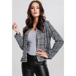 Czarny Żakiet Lusty. Czarne marynarki damskie Renee, s, bez wzorów, z dzianiny. Za 89,99 zł.