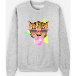 Bluza "Bubble Gum Leo" w kolorze szarym. Szare bluzy damskie Wooop, s, bez wzorów, bez rękawów, bez kaptura. W wyprzedaży za 87,95 zł.