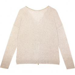 Sweter jedwabny w kolorze beżowym. Brązowe kardigany damskie marki Ateliers de la Maille, z jedwabiu. W wyprzedaży za 318,95 zł.