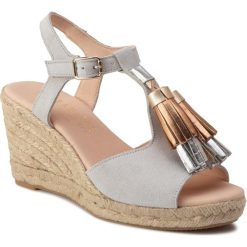 Espadryle HISPANITAS - Aina HV98680 Argos. Szare espadryle damskie Hispanitas, z aplikacjami, ze skóry, bez obcasa, na obcasie. W wyprzedaży za 259,00 zł.