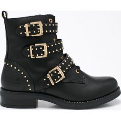 Bullboxer - Botki. Szare buty zimowe damskie marki Bullboxer, z materiału, na sznurówki. W wyprzedaży za 269,90 zł.