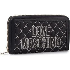 Duży Portfel Damski LOVE MOSCHINO - JC5643PP08KG100A Nero. Czarne portfele damskie Love Moschino, bez wzorów, ze skóry ekologicznej. W wyprzedaży za 289,00 zł.