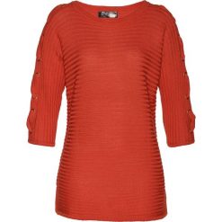 Sweter bonprix pomarańczowy matowy. Brązowe swetry klasyczne damskie marki bonprix. Za 119,99 zł.