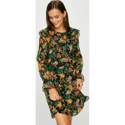 Scotch & Soda - Sukienka. Szare długie sukienki marki Scotch & Soda, na co dzień, m, z haftami, z materiału, casualowe, z okrągłym kołnierzem, z długim rękawem, proste. Za 499,90 zł.