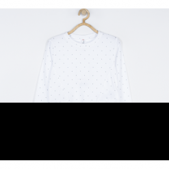 Koszulka. Białe bluzki dziewczęce z długim rękawem marki ELEGANT BABY GIRL, w kropki, z bawełny. Za 55,90 zł.