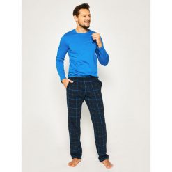 Piżama Emporio Armani Underwear 111791 0P567 67535. Niebieskie piżamy męskie Emporio Armani Underwear, m, bez wzorów, z bawełny, bez rękawów. Za 499,00 zł.