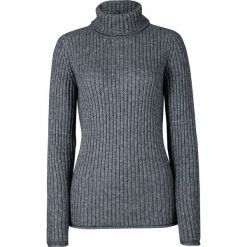 Sweter z golfem bonprix antracytowy melanż. Szare golfy damskie bonprix, bez wzorów, bez rękawów. Za 74,99 zł.