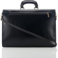 Skórzana teczka aktówka męska PAOLO PERUZZI GA160 czarna. Czarne aktówki męskie Paolo Peruzzi, w paski, ze skóry, eleganckie. Za 399,99 zł.