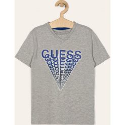 Guess Jeans - T-shirt dziecięcy 118-175 cm. Szare t-shirty chłopięce Guess Jeans, z nadrukiem, z bawełny, bez rękawów. W wyprzedaży za 69,90 zł.