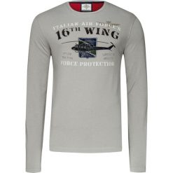 T-shirt AERONAUTICA MILITARE Szary. Szare t-shirty męskie marki Aeronautica Militare, m, z napisami. Za 231,00 zł.