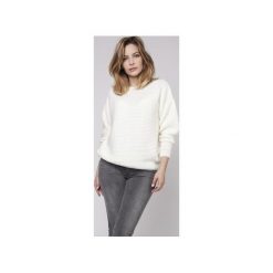 Sweter z fakturą, SWE160 ecru MKM. Białe swetry damskie Mkm swetry, s, bez wzorów, z dzianiny, eleganckie, bez rękawów, bez kaptura. Za 115,00 zł.