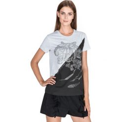 Versace Jeans Koszulka Czarny Szary. Szare bluzki damskie Versace Jeans, s, z aplikacjami, z bawełny, bez kołnierzyka. Za 1058,95 zł.