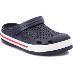 Klapki COQUI - Lindo 6413 Navy/White. Niebieskie klapki damskie Coqui, bez wzorów, z tworzywa sztucznego, bez obcasa. Za 69,99 zł.