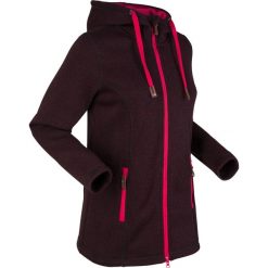 Bluza rozpinana z polaru, długi rękaw bonprix czarno-czerwony. Czerwone bluzy damskie bonprix, bez wzorów, z polaru, z długim rękawem, długie, bez kaptura. Za 129,99 zł.