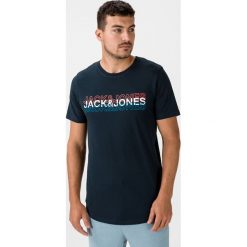Jack & Jones Blane Koszulka Niebieski. Niebieskie podkoszulki męskie Jack & Jones, xl, z nadrukiem, z bawełny, z krótkim rękawem. Za 64,95 zł.
