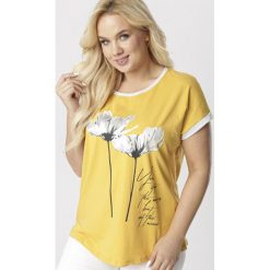 Żółta Bluzka Nadanna. Żółte bluzki damskie Born2be, xl, bez wzorów, bez kołnierzyka, bez rękawów. W wyprzedaży za 44,99 zł.