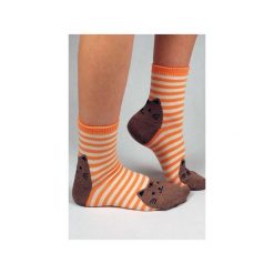 Skarpetki z kotem na pięcie i palcach. Szare skarpetki damskie marki Candysox.pl, w paski. Za 30,00 zł.