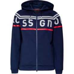 Bluza ROSSIGNOL DROITE FZ. Niebieskie bluzy męskie Rossignol, z nadrukiem, z bawełny, z kapturem, bez rękawów, z kapturem. Za 850,00 zł.