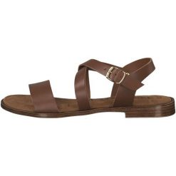 Tamaris Sandały Damskie 37 Brązowy. Pomarańczowe sandały damskie Tamaris, bez wzorów, ze skóry, eleganckie, na wysokim obcasie, bez zapięcia. Za 210,00 zł.