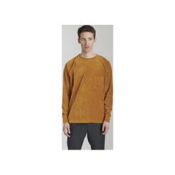 Bluza ze Sztruksowego Jerseyu Musztardowa. Pomarańczowe bluzy męskie Delikatessen, xl, bez wzorów, z jersey, bez kołnierzyka, bez rękawów, bez kaptura. Za 720,00 zł.