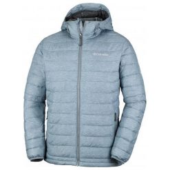 KURTKA POWDER LITE HOODED JACKET. Szare kurtki męskie Columbia, s, bez wzorów, z materiału, bez kaptura. Za 499,99 zł.