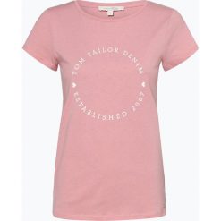 Tom Tailor Denim - T-shirt damski, różowy. Różowe t-shirty damskie TOM TAILOR DENIM, s, z nadrukiem, z denimu, bez kołnierzyka. Za 49,95 zł.