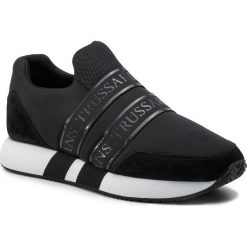 Sneakersy TRUSSARDI JEANS - 77A00178 K603. Czarne sneakersy męskie Trussardi Jeans, na co dzień, bez wzorów, z jeansu, bez zapięcia. Za 599,00 zł.
