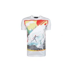 T-shirty z krótkim rękawem Dsquared S74GD0276. Białe t-shirty męskie Dsquared, s, bez wzorów, bez kołnierzyka, krótkie. Za 499,00 zł.