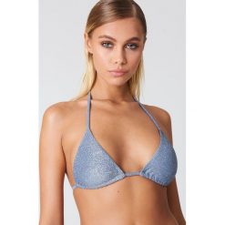 Stroje dwuczęściowe damskie: NA-KD Swimwear Góra bikini Sparkle Triangle – Blue