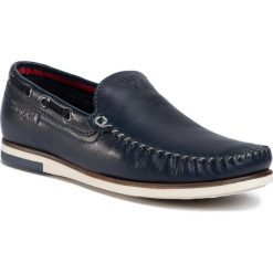 Mokasyny WRANGLER - Sharky Leather WM01141A Navy 016. Niebieskie mokasyny męskie Wrangler, ze skóry. W wyprzedaży za 259,00 zł.