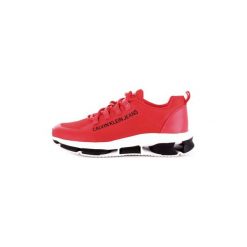 Buty Calvin Klein Jeans S0590. Czerwone trampki męskie Calvin Klein Jeans, bez wzorów, z jeansu, bez zapięcia. Za 778,12 zł.
