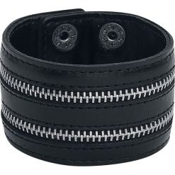 EtNox Zipper Bransoletka skórzana czarny/srebrny. Czarne bransoletki męskie etNox, srebrne. Za 79,90 zł.