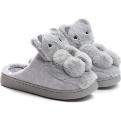 Szare Kapcie My Teddy Bear. Szare kapcie dziewczęce Born2be, z materiału. Za 24,99 zł.