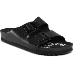 Klapki TOMMY JEANS - Archive Print Flat Sandal EN0EN00905 Black BDS. Czarne klapki damskie Tommy Jeans, bez wzorów, z jeansu, bez obcasa. Za 299,00 zł.