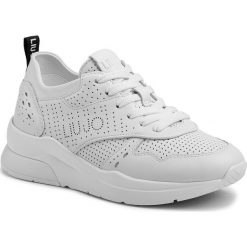 Sneakersy LIU JO - Karlie 14 BA0007 P0231 White 01111. Białe półbuty damskie Liu Jo, bez wzorów, ze skóry, bez obcasa, na płaskiej podeszwie, bez zapięcia. W wyprzedaży za 479,00 zł.