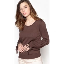 Kardigany damskie: Sweter z okrągłym dekoltem, 55% bawełny